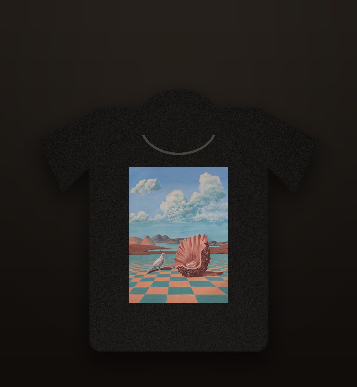 Charcoal tee printed with Aphrodite Smile